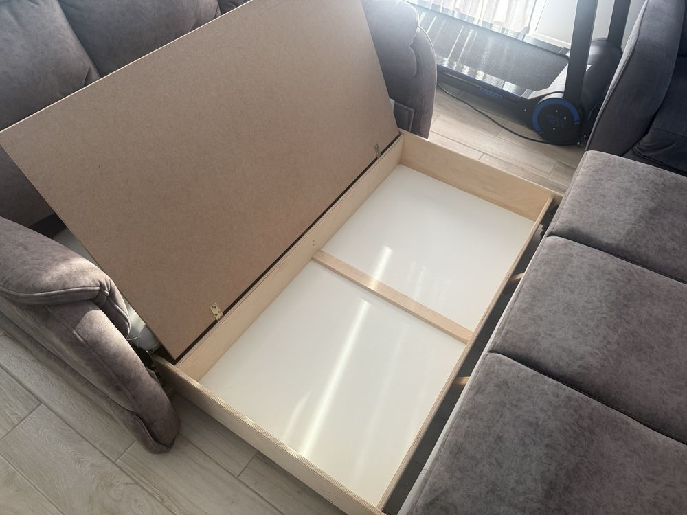 Sofa kanapa z funkcją spania i pojemnikiem na pościel