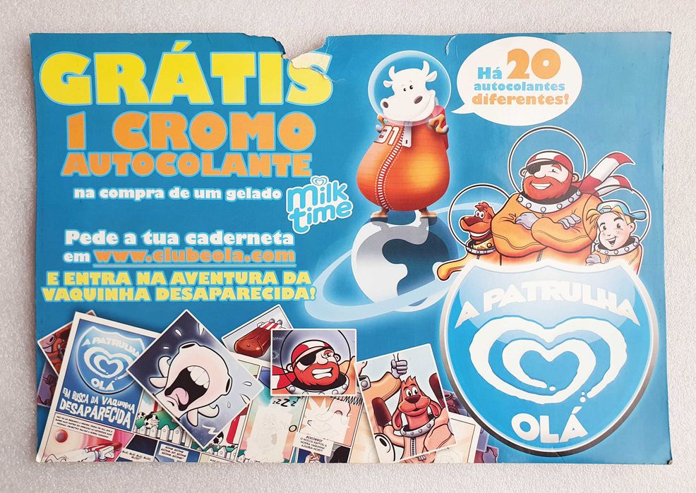 Antigo Painel publicitário ~ "A PATRULHA OLÁ" ~ Em Cartão ~ RARO