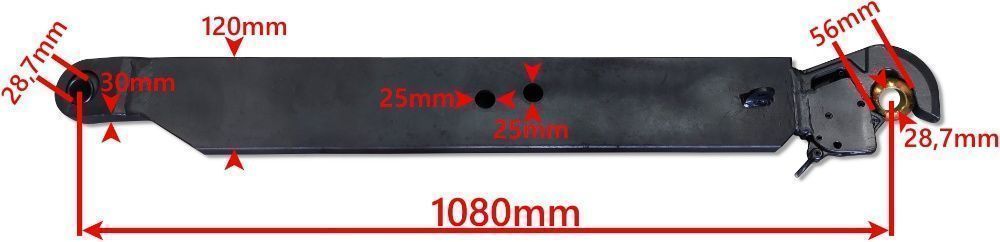 2x WZMOCNIONE Cięgło Boczne DOLNE BELKA RAMIĘ 1080mm C-385 28mm [7414]