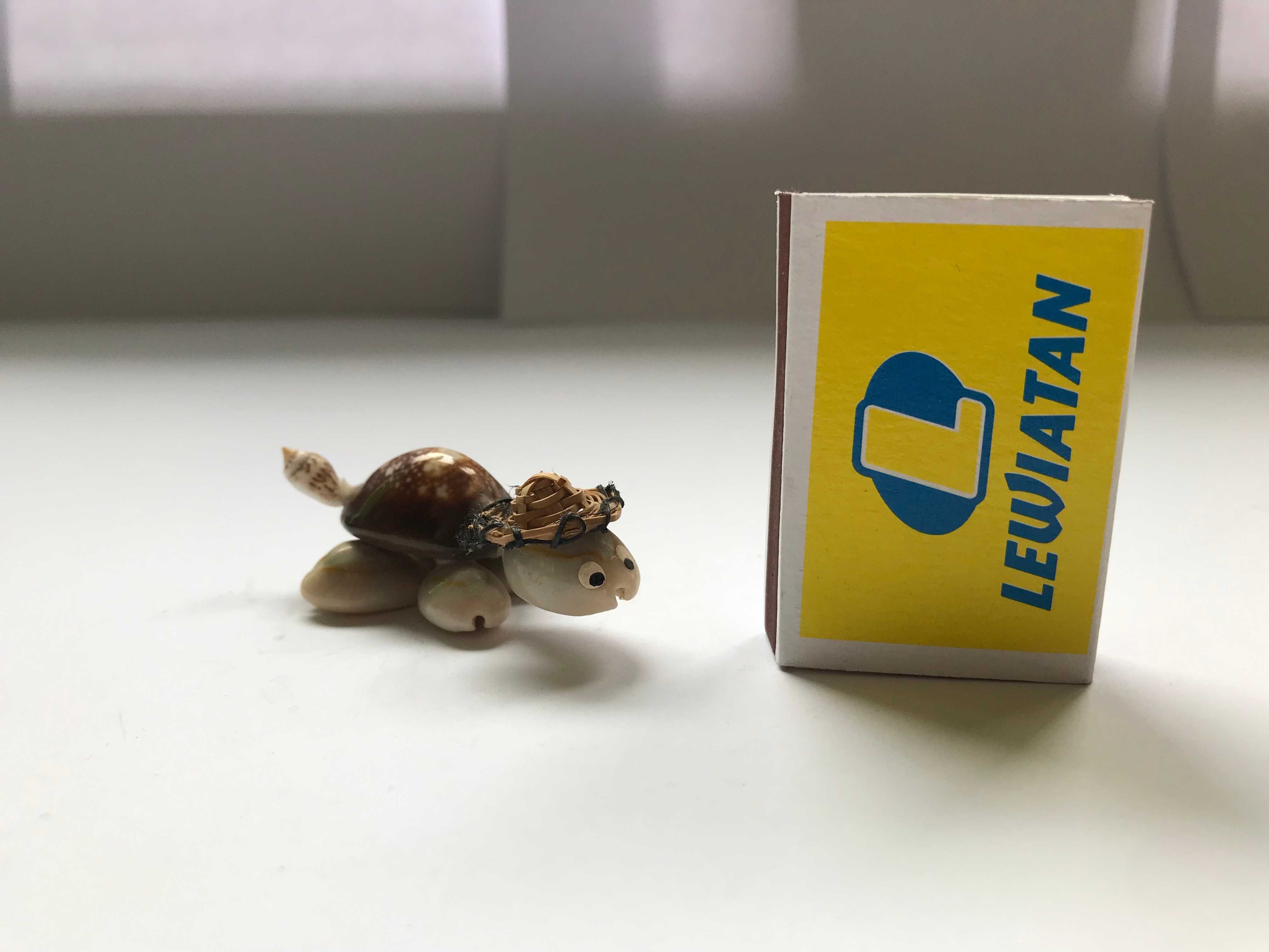 Figurka żółw muszle retro vintage cepelia szklana ceramiczna