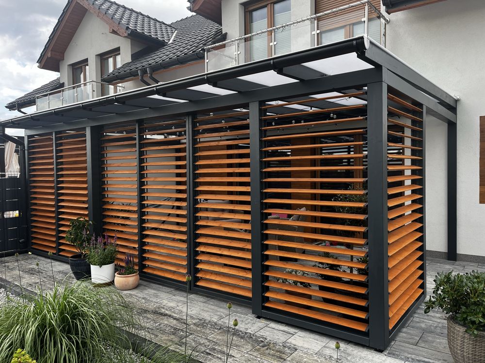 Zadaszenie tarasu pergola ruchome deseczki
