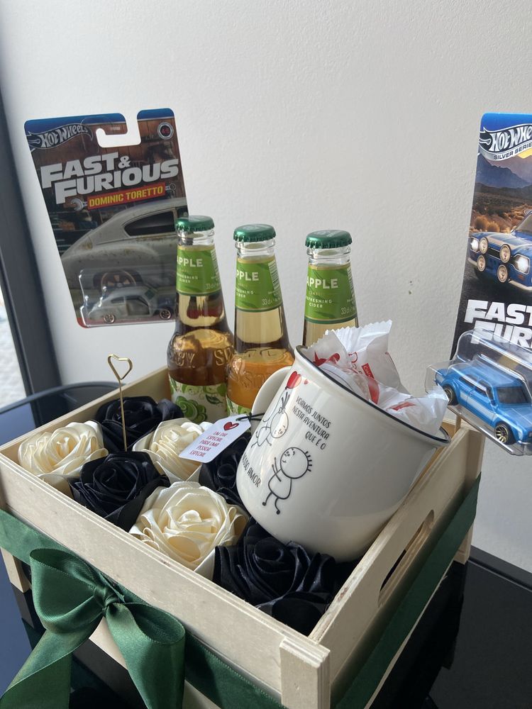 Cesta Masculina Personalizada – Bombons, Carrinhos, Somersby e Mais!