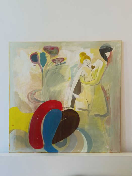 Obraz 70x70cm Jacek Cyganek akryl na płótnie dobry stan