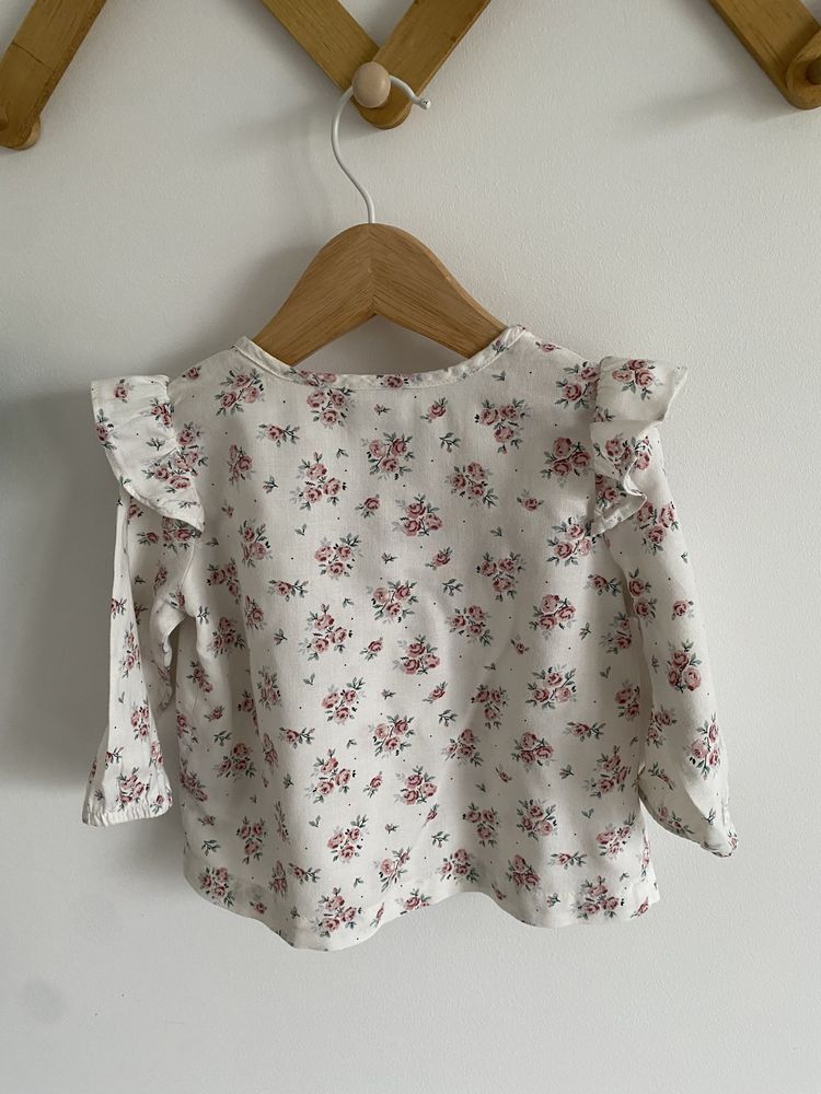 Tunika h&m 68 drobne różyczki falbanki