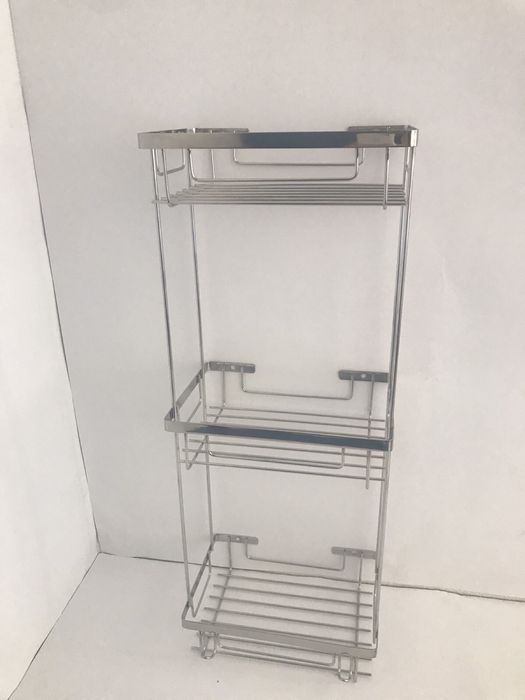 Пряма потрійна полиця 15х22 ( Нержавіюча сталь!)для ванної та душової