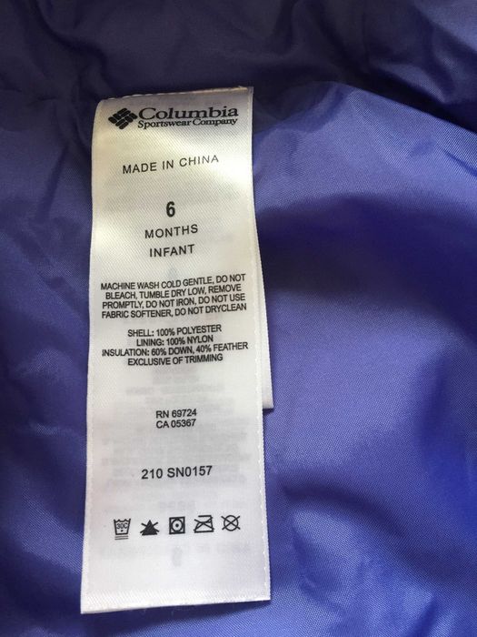 Пуховый комбинезон columbia 6 мес