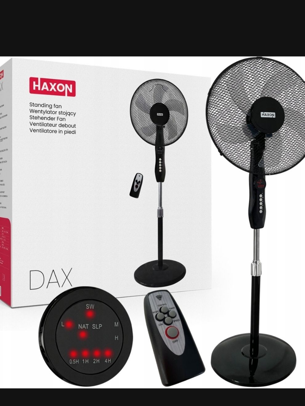 Wentylator podłogowy Haxon DAX czarny