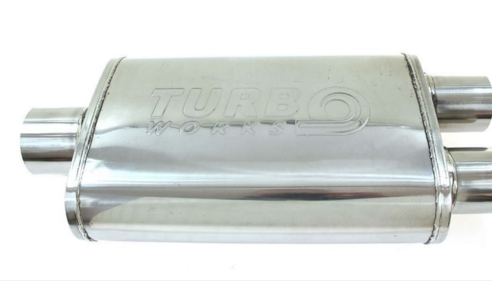 Sportowy tłumik środkowy bmw 3" + 2x2,5" Y-pipe TurboWorks STAL 304SS