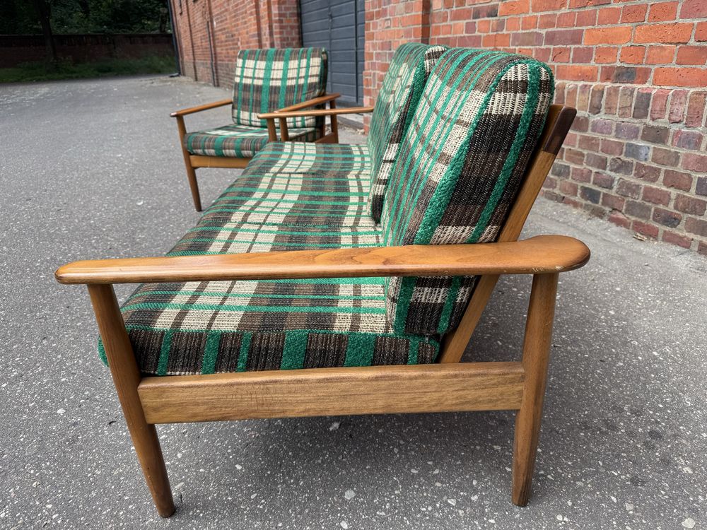 Skandynawski zestaw wypoczynkowy sofa+2fotele, lata60.vintage, design