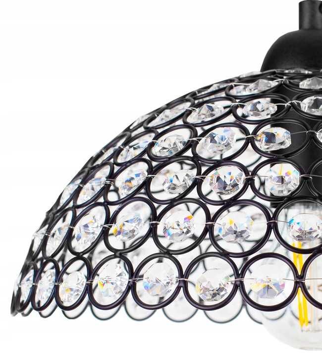 Lampa wisząca sufitowa LED z kryształkami, regulacja kabla, LOFT