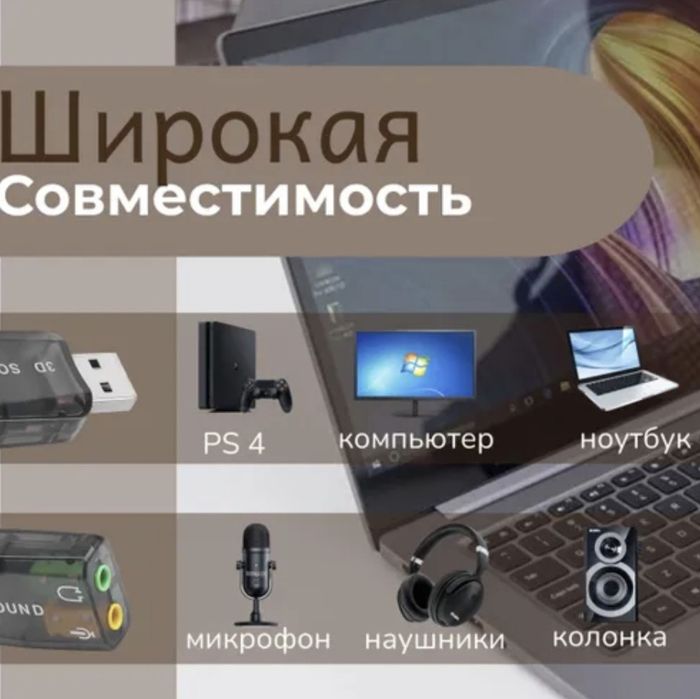 Внешняя звуковая карта USB, термопаста