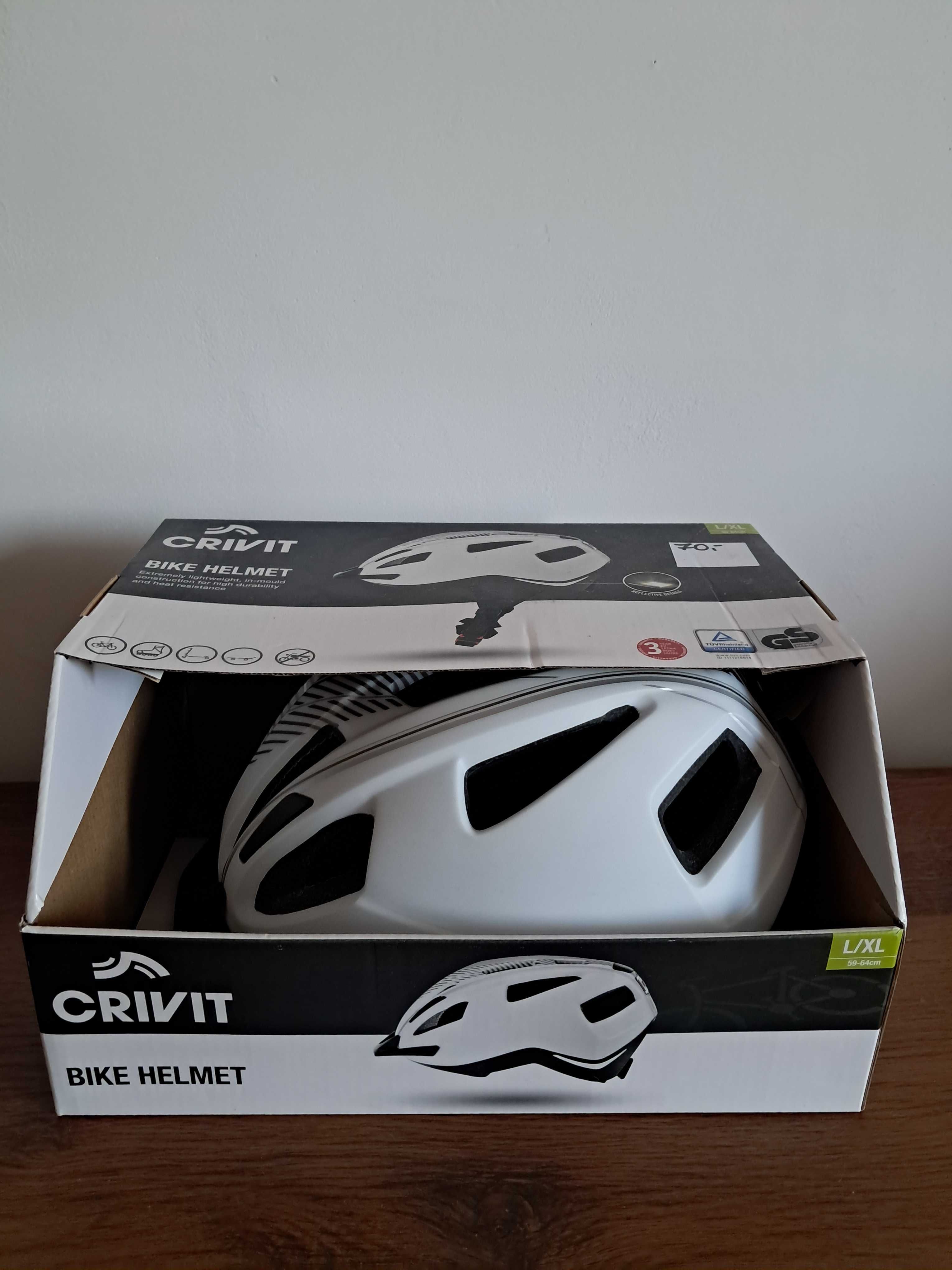 CRIVIT Kask rowerowy L XL BIAŁY