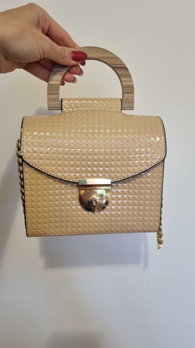 Torebka Mini Patent Beige beżowa lakierowana