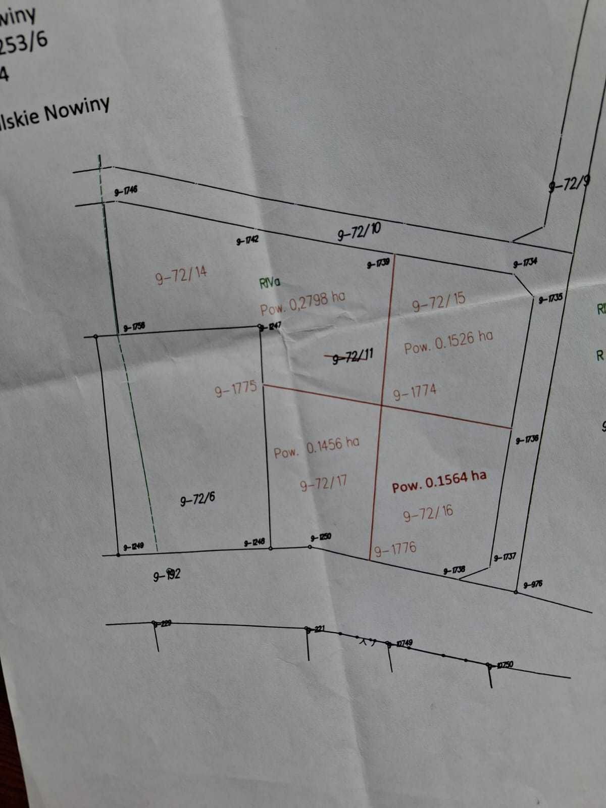Działka Kalskie Nowiny nr 72/15 pow. 0.1526ha
