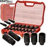 KRAFT&DELE Nasadki Udarowe 1/2" Głębokie 10-32 Mm 16szt Zestaw KD11749