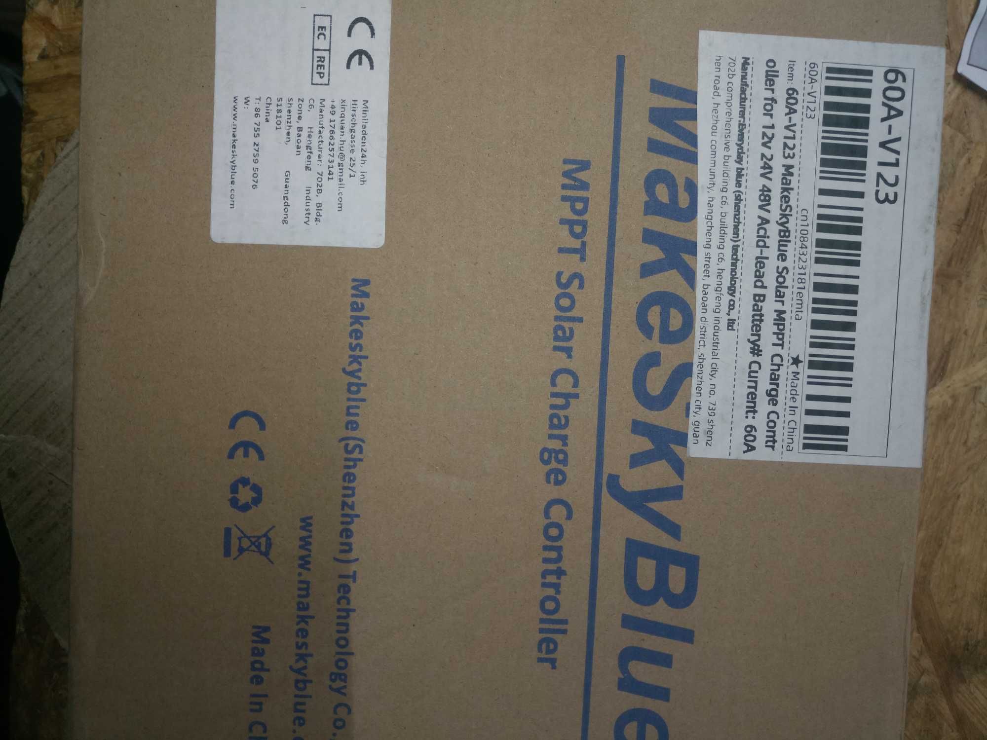 Make Sky Blue контролер заряда mppt 60a, V-123, 12v,24v, 48v.