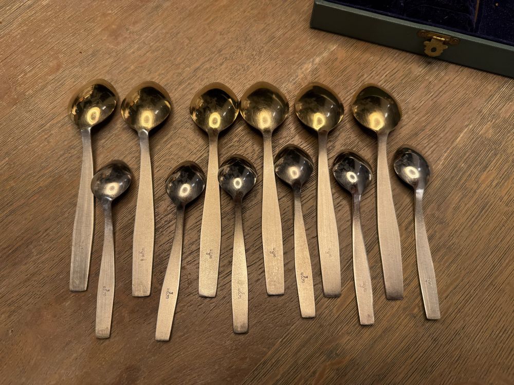 Zestaw łyżeczek w pudełku 6+6 Art Deco ZSRR