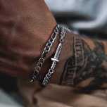 Conjunto de 2 pulseiras em aço para homem