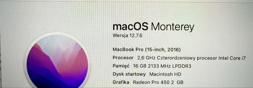 Macbook pro 15 i7 16gb ram 2016