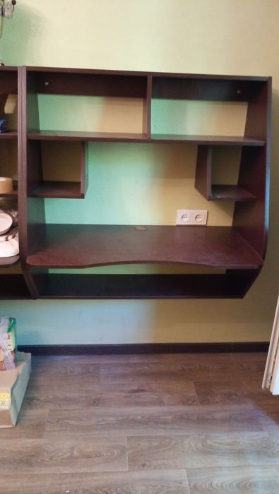 Стол компьютерный, письменный навесной, цвет венге