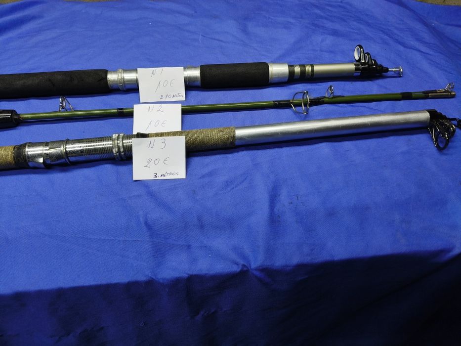 Vendo estas canas de pesca os preços estão marcados nas canas