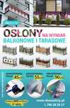 Osłony balkonowe, tarasowe na ogrodzenie