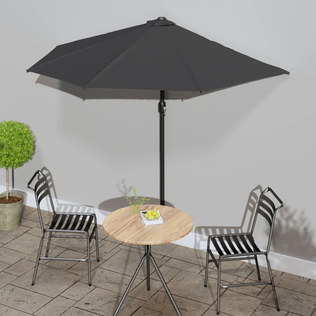 Novo: Parasol varanda 270x135cm antracite semicircular (meia lua)