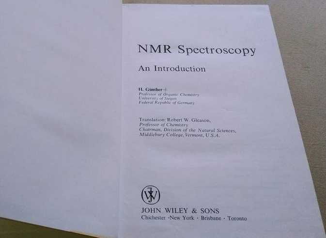 NMR spectroscopy : an introduction / H. Gunther