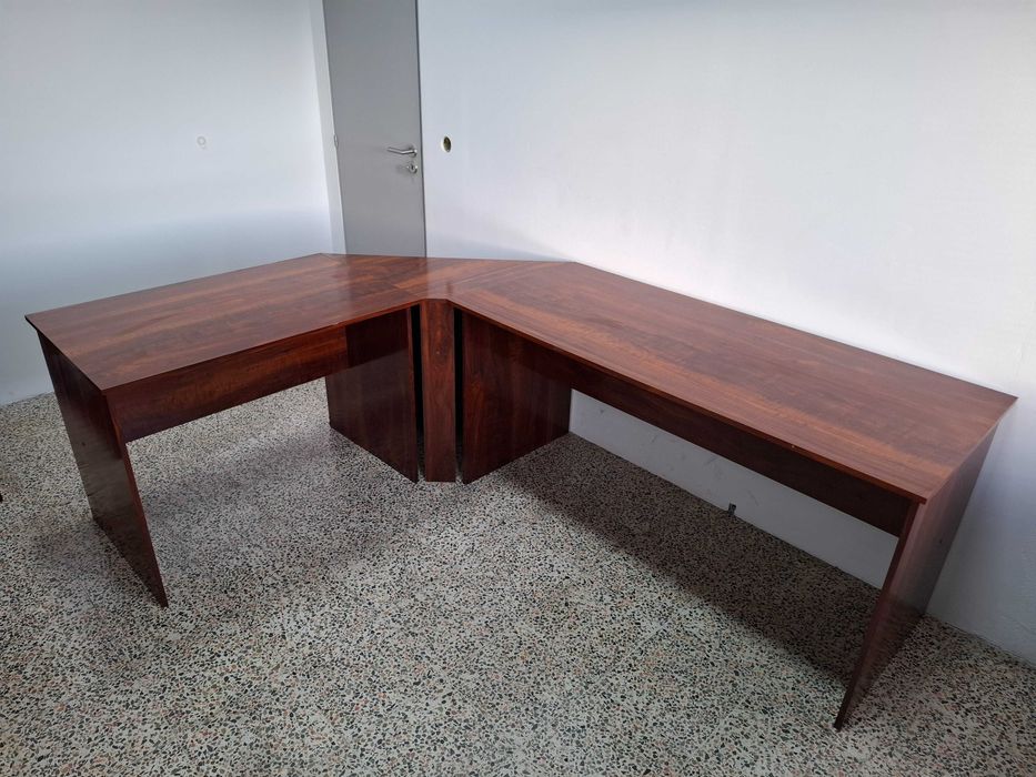 Conjunto De Escritório - Mesa Em L + Armário + Módulo C/ Rodas