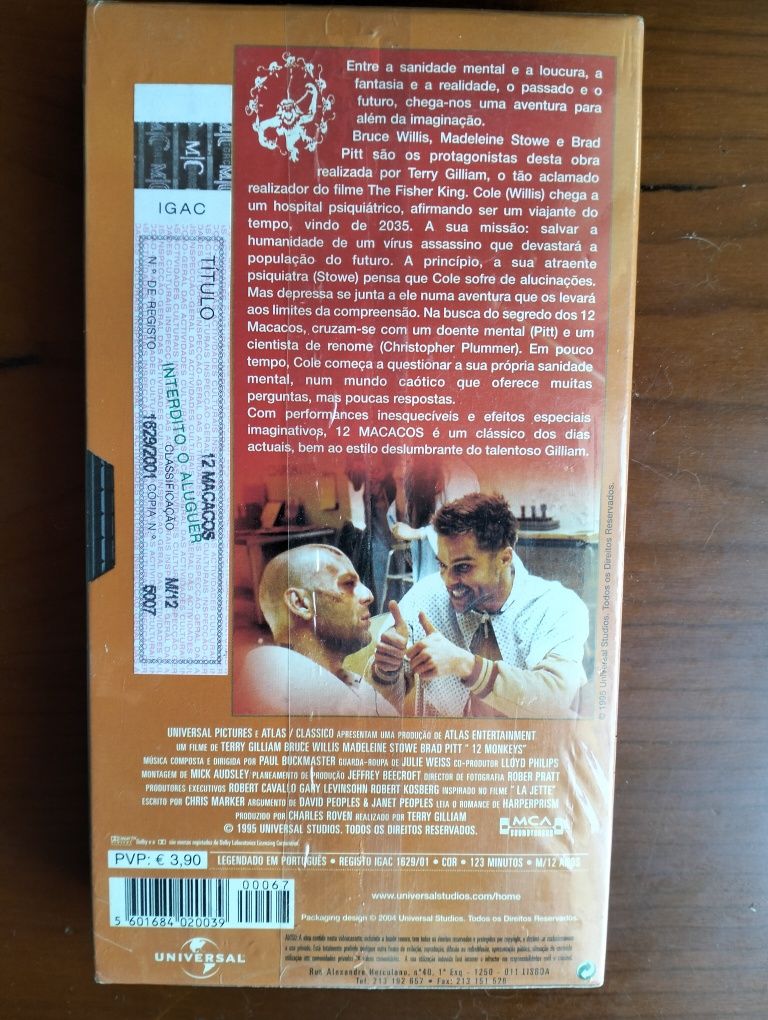 Antiga VHS "12 Macacos"