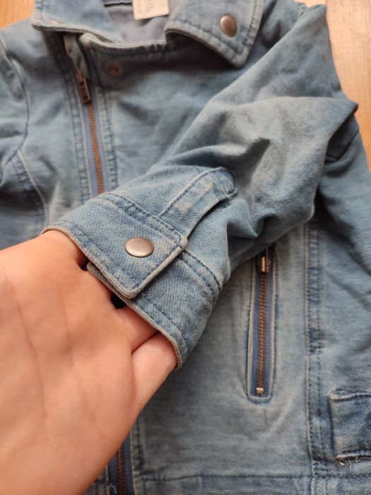 Kurtka kurteczka katana katanka ramoneska jeans dżins miękki H&M 74