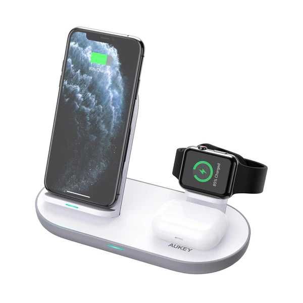 AUKEY LC-A3 ładowarka indukcyjna 3w1 iPhone Samsung Huawei Oppo 10W