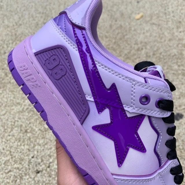 Кроссовки A Bathing Ape Bape SK8 Sta Purple Low Бейп Ста пурпурные