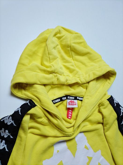 Оригінальне яскраво жовте худі Kappa на лампасах