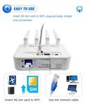 Router 4G LTE Wi-Fi 6 cartão sim 4G para 2 x LAN + WiFi com 4 antena