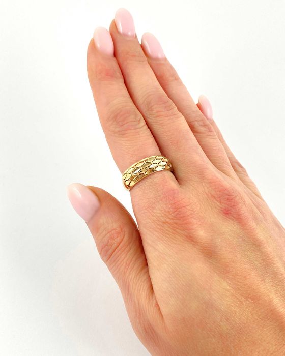 Unikatowy ZŁOTY pierścionek PRÓBA 585 (14K) rozmiar 18