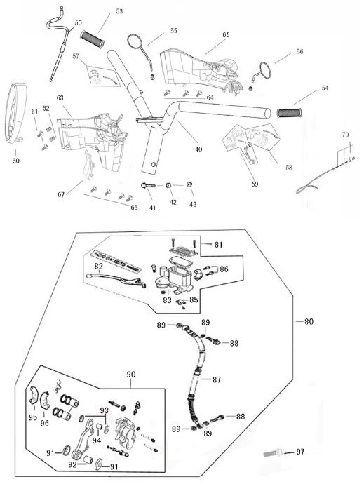 Peças e Componentes para Znen 125 T-27 - VBB