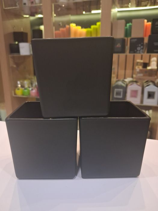 Szkło do zalewania świec kwadratowe czarny mat szklanka do świec