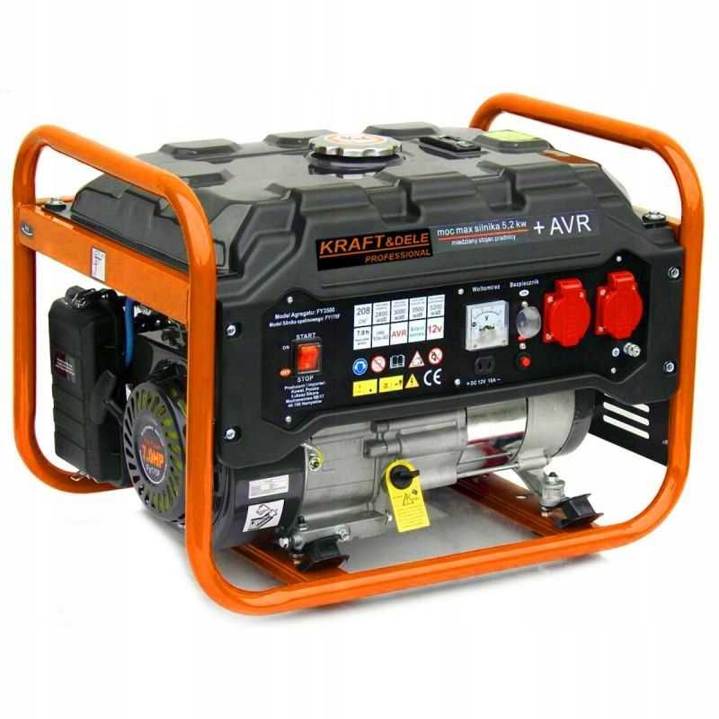 Agregat Prądotwórczy Prądu 5200W 7KM 230V 1Faz MIEDŹ Generator Sklep