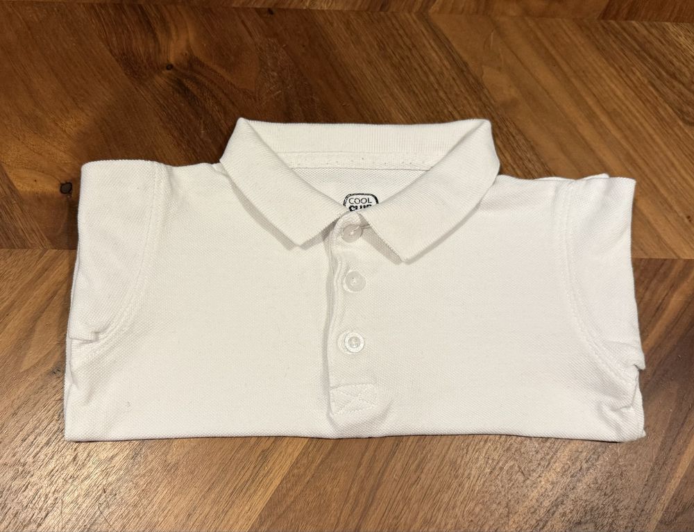 Biała koszulka polo chłopięca Cool Club r 80 86 bluzka z kołnierzykiem