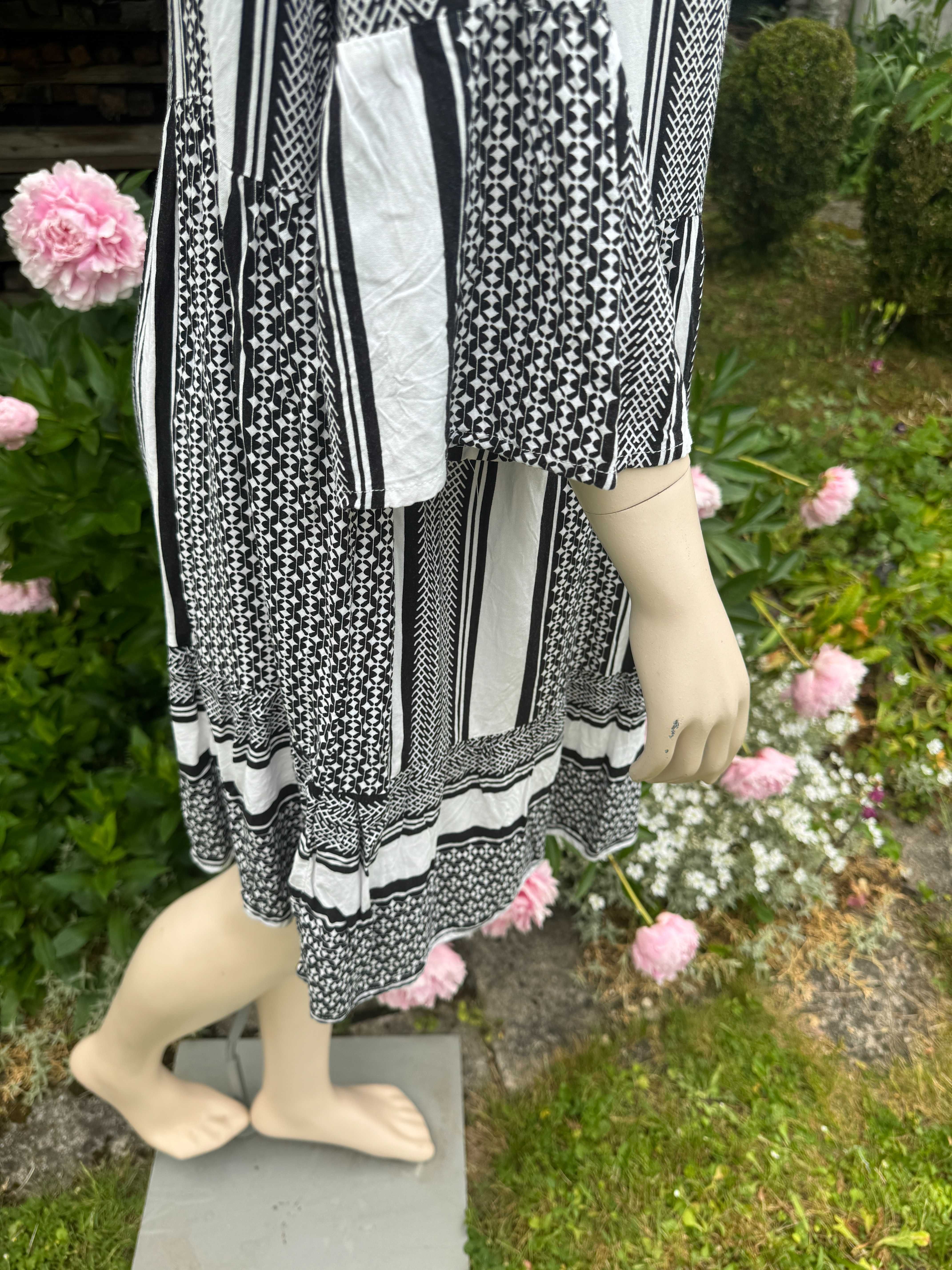 rozkloszowana luźna sukienka przewiewna plus size ciążowa oversize