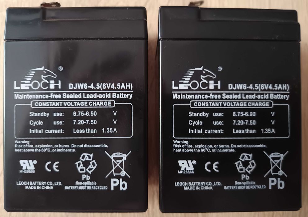 akumulator żelowy 6V 4,5AH zestaw 2 sztuki