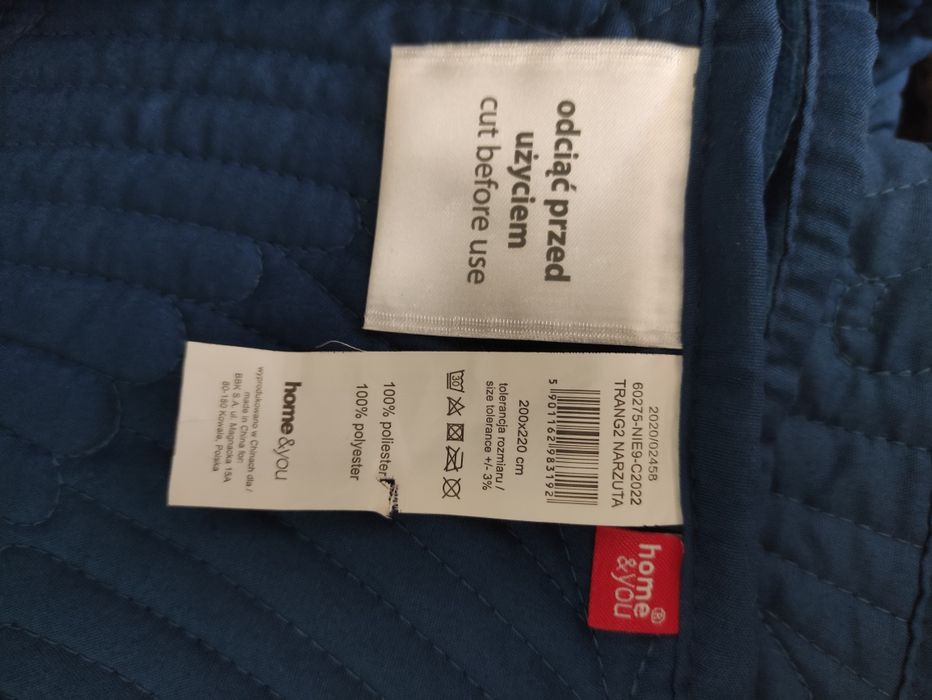 Kapa Narzuta na łóżko 200x220 niebieska home&you