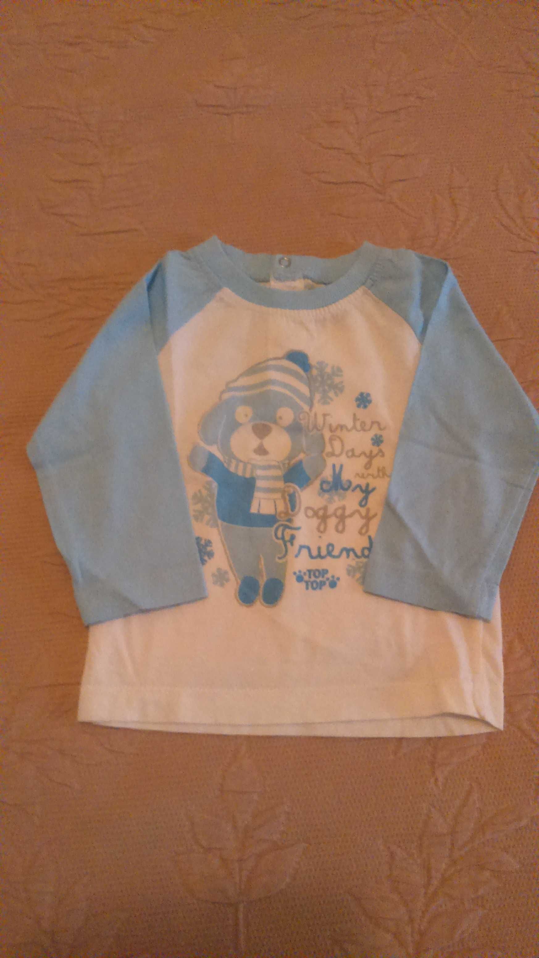 T-shirt manga comprida - T9/12 meses