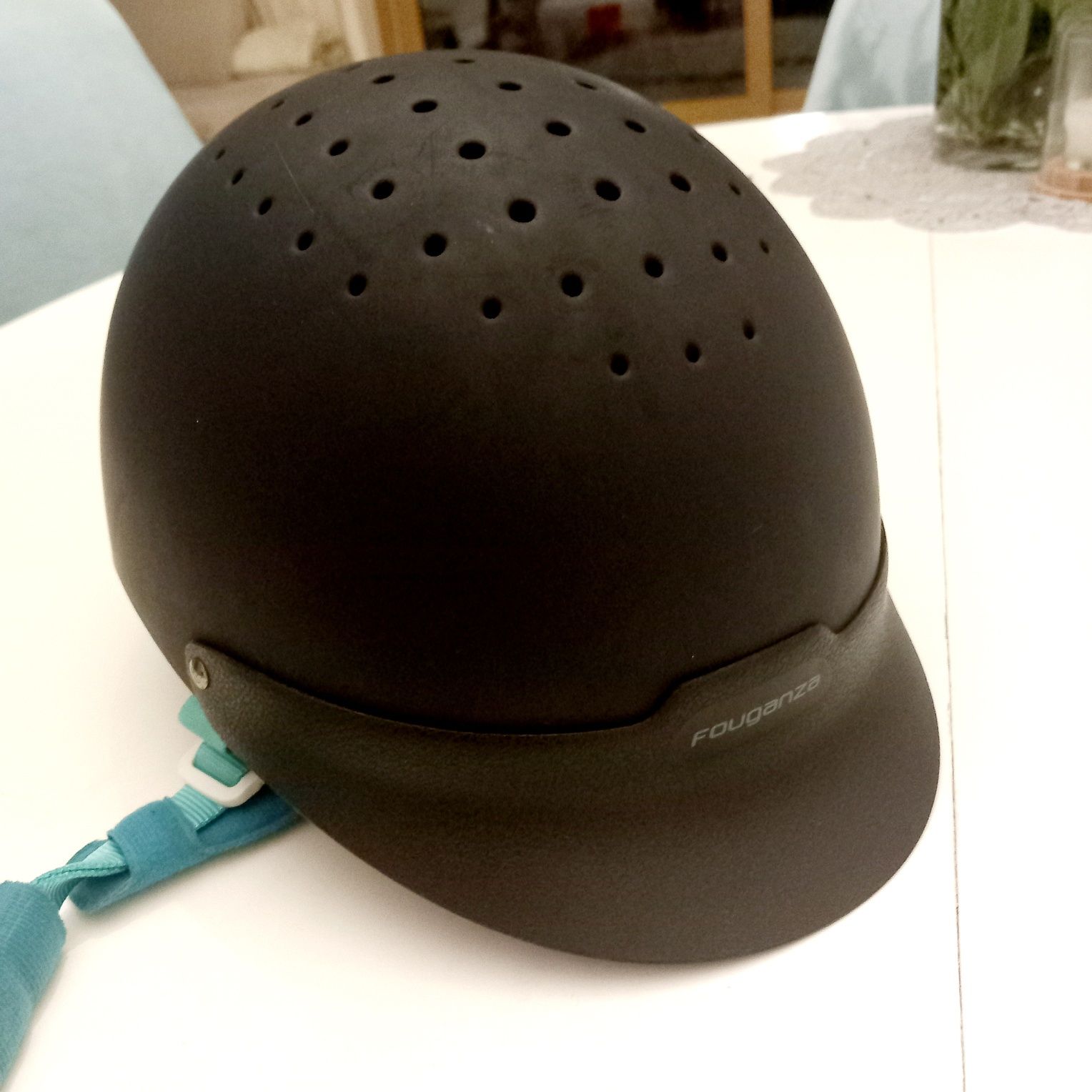 Kask jeździecki Fouganza roz.S (52-55) , FH 120 Blue , toczek