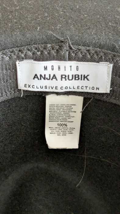 Czarny klasyczny kapelusz męski, 54 cm, 100% wełny