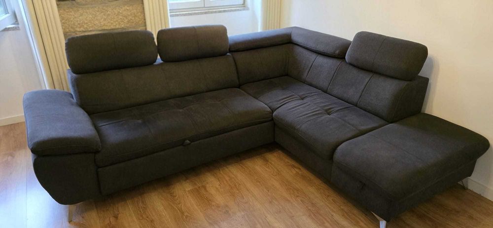 Sofá-cama 220x260cm com arrumação – ótimo estado!