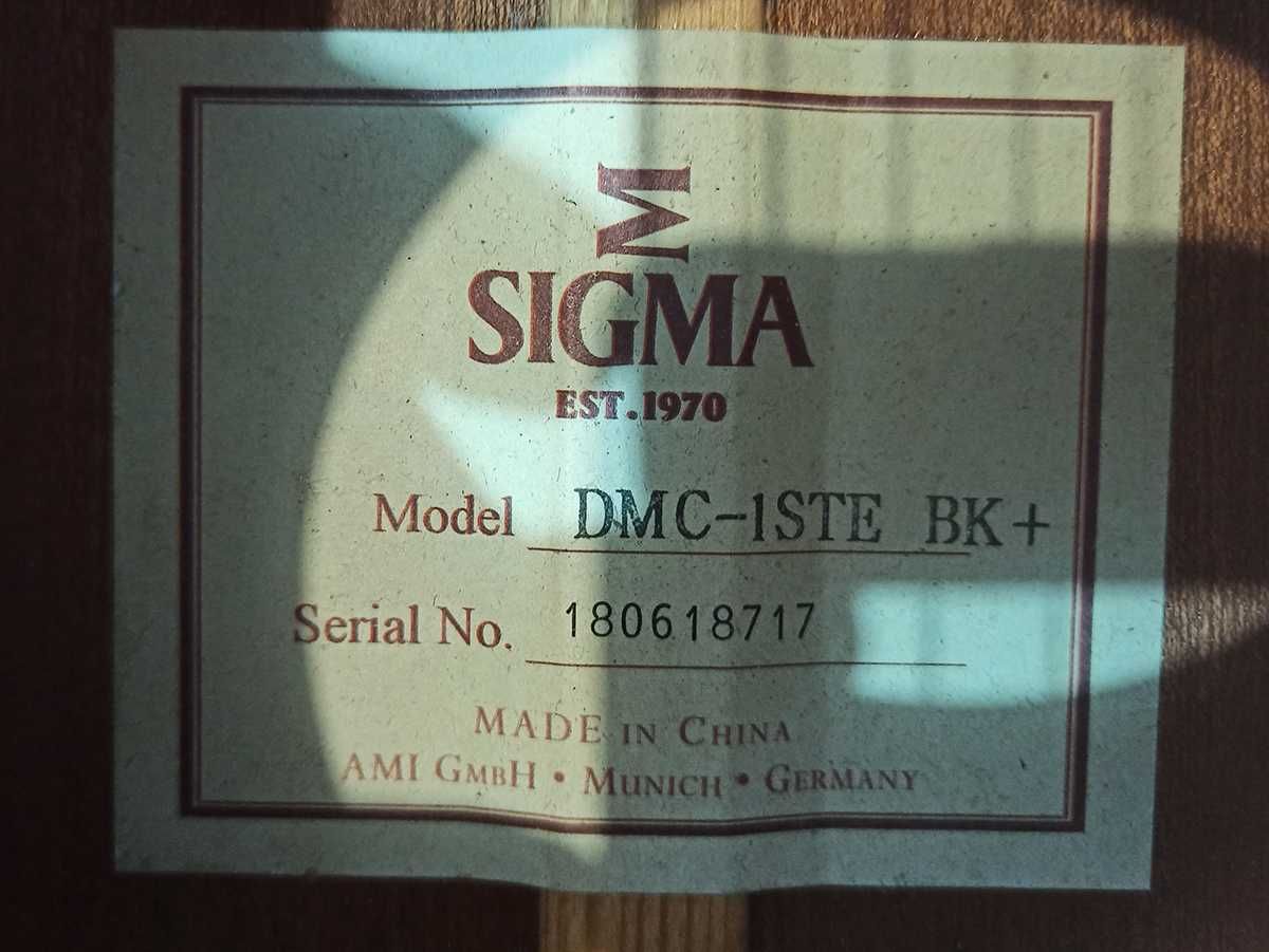 Электроакустическая гитара SIGMA DMC-1STE BK+