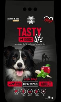 Sucha karma dla psa Tasty Dogs Life z wołowiną 12kg + gratis