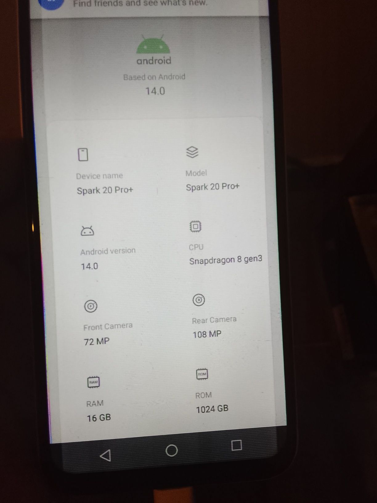 Telemóvel Spark20pro Peças